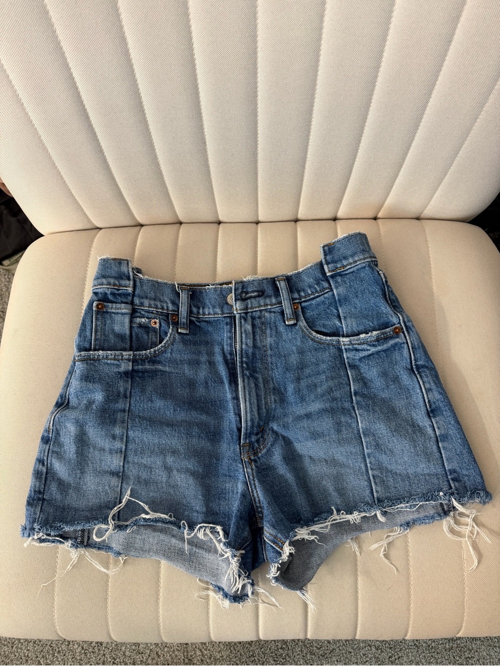Abercrombie & Fitch Distressed Blue Denim Cutoff Shorts